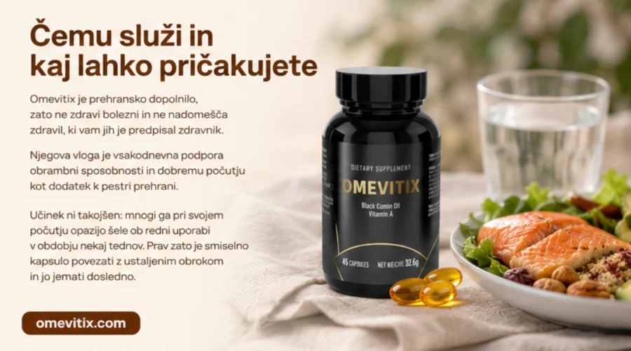 Omevitix — měkká kapsle zapíjená sklenicí vody